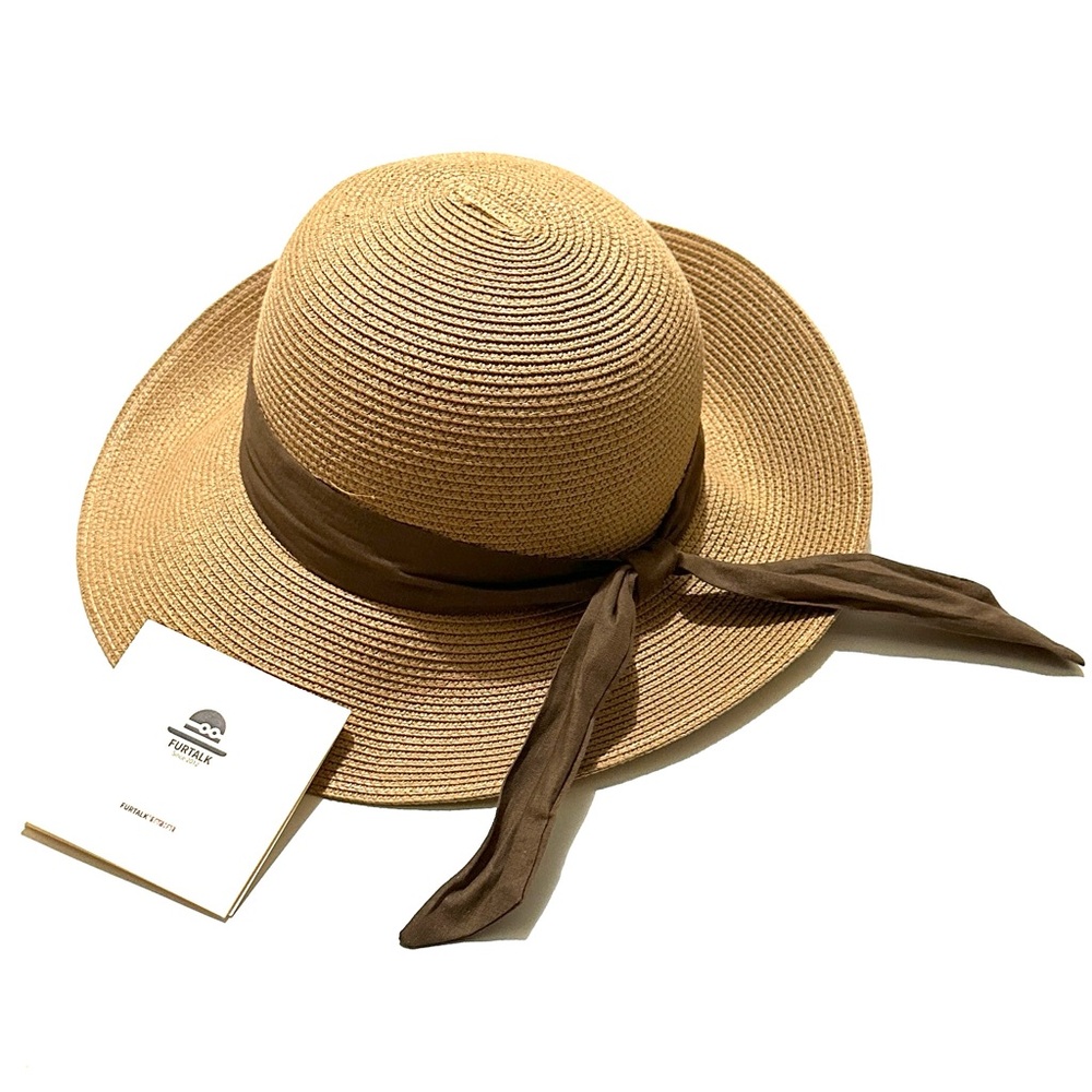 FURTALK Womens Beach Sun Straw Hat UV UPF 80+ Travel Foldable Brim Summer UV Hat - Picture 1 of 4